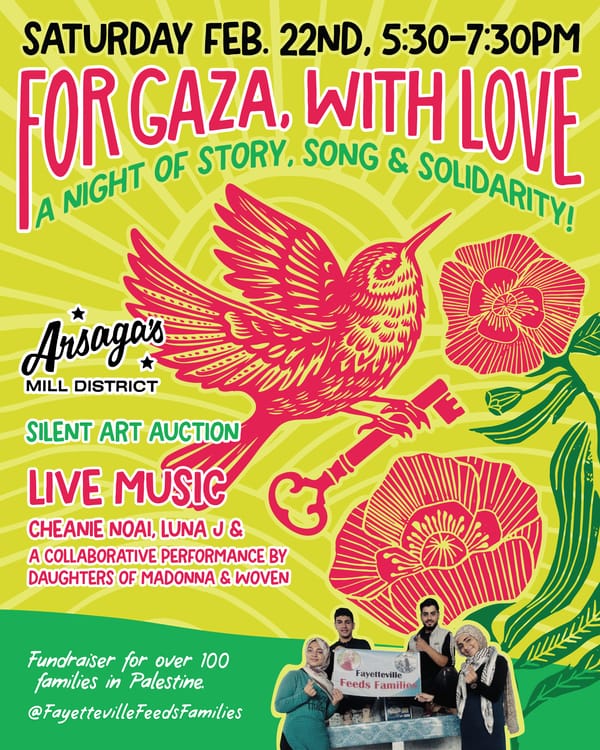 Join us 2/22 for a benefit concert in support of families of Gaza!